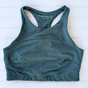 Outdoor Voices Move Free Crop Top Evergreen M Activewear Sports Bra